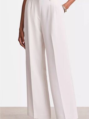 LOFT Versa Women’s Wide Leg Crepe Cream Trousers